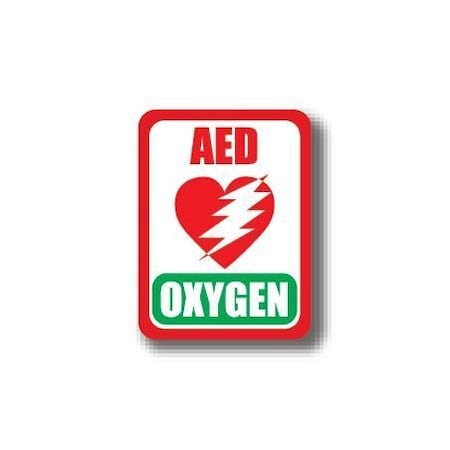 Ergomat 30in x 21in RECTANGLE SIGNS - AED OXYGEN DSV-SIGN 630 #2311 -UEN